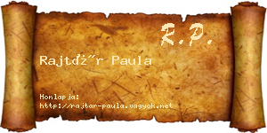 Rajtár Paula névjegykártya